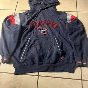 Tennessee Titans Hoodie Mens Large Navy NFL Embroidered Logo Pullover